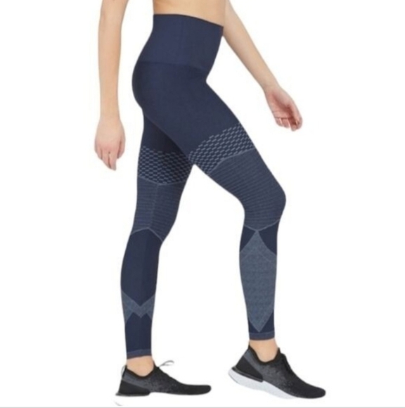 Spanx Navy Blue Tummy Control Leggings Size Medium - Picture 2 of 4